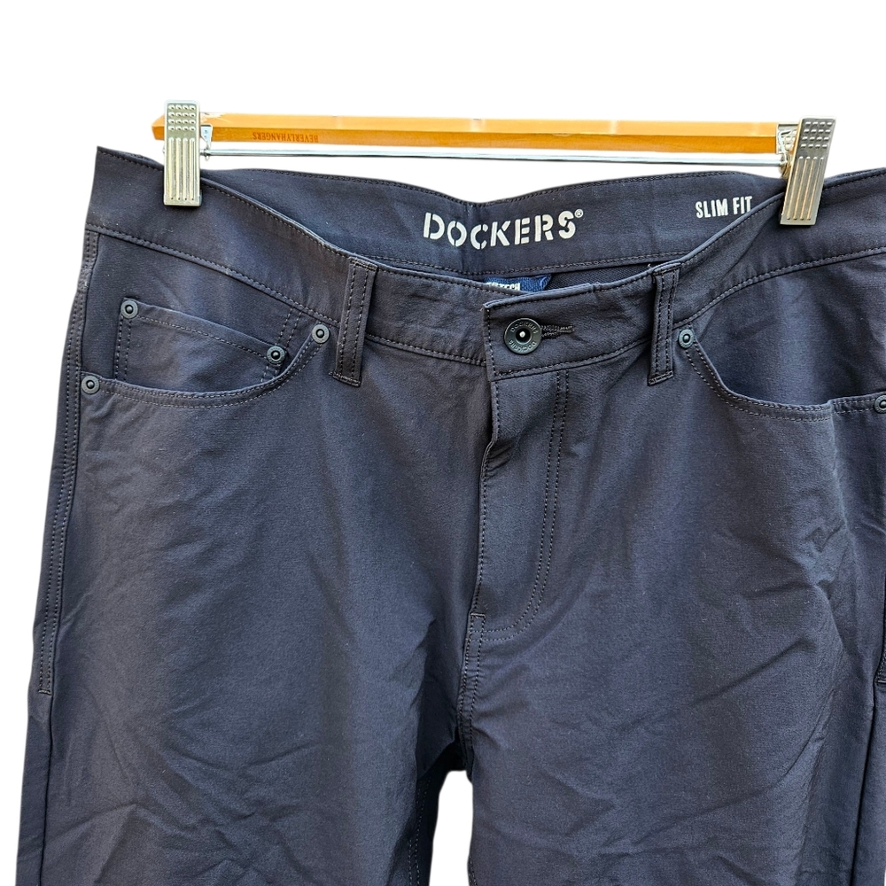 Dockers Black Slim Fit Pants Mens  Trousers Size W32 - Picture 5 of 12